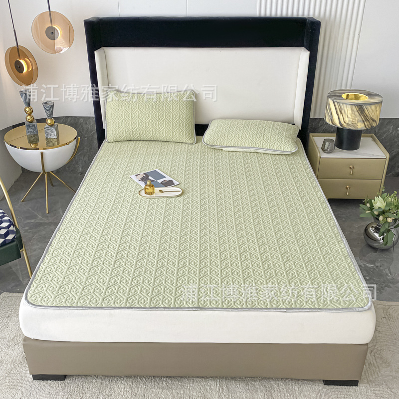 New Thai three-piece set, cool, Muji, machine-washable, air-conditioned, latex mat, breathable and skin-friendly, factory wholesale pic 4