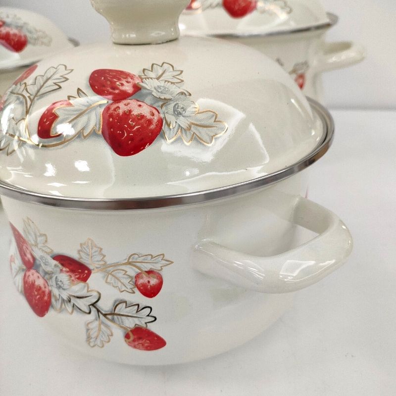 811D three-piece set, thickened and raised anti-overflow enamel pot, 20-24cm soup pot pic 4