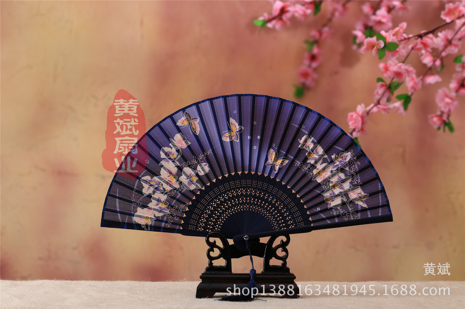 古风古典礼品真丝竹扇子日式和风扇樱花扇 折扇批发 舞蹈道具扇详情15