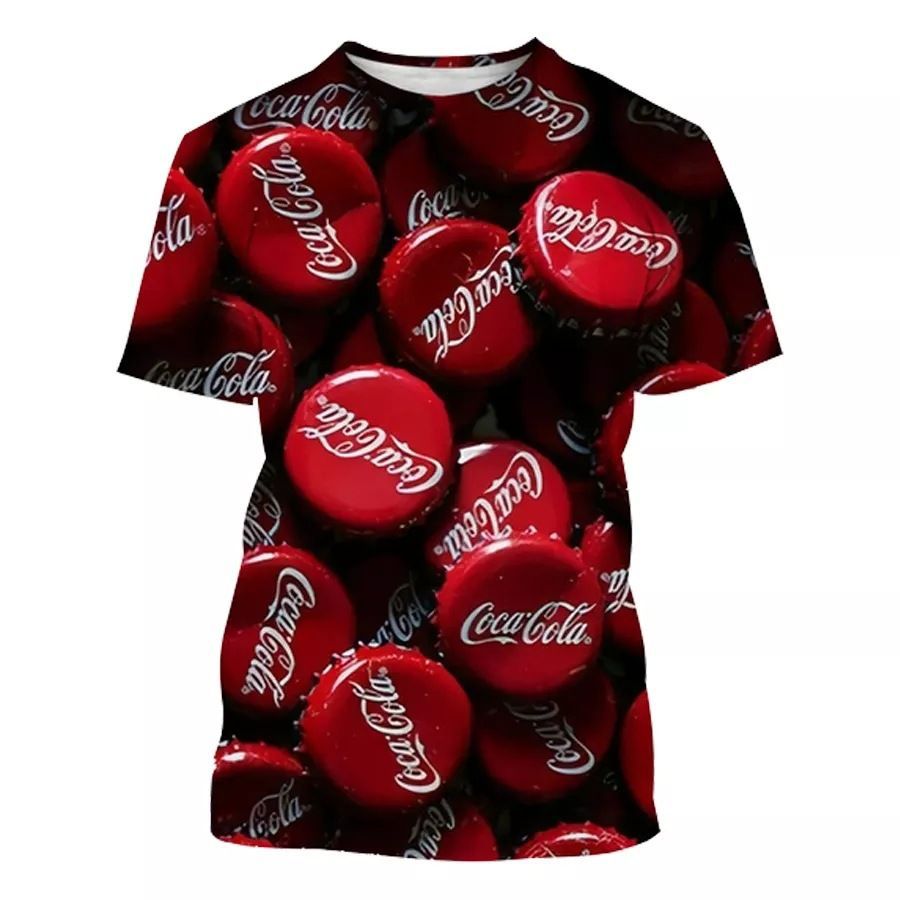 The latest summer bestseller is the Coca-Cola T-shirt with 3D digital printing, a fashionable and trendy loose short-sleeved top pic 7