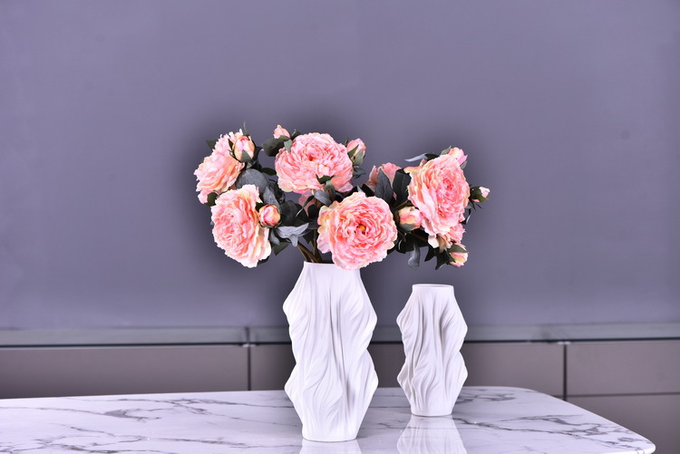Factory direct sales of faux peonies with charred edges, wholesale of retro faux paeonies, living room and dining table flowers, wedding decoration artificial flowers pic 40