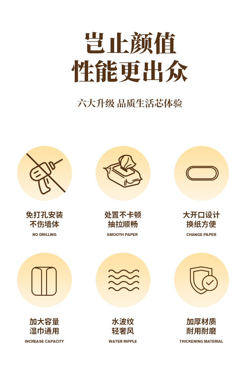 湿纸巾盒壁挂湿巾置物架洗脸巾收纳盒纸巾盒免打孔卫生间抽纸盒详情3