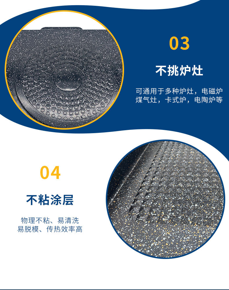 New non-stick coating Korean-style grill, universal aluminum alloy barbecue grill, tourmaline square grill manufacturer wholesale pic 7