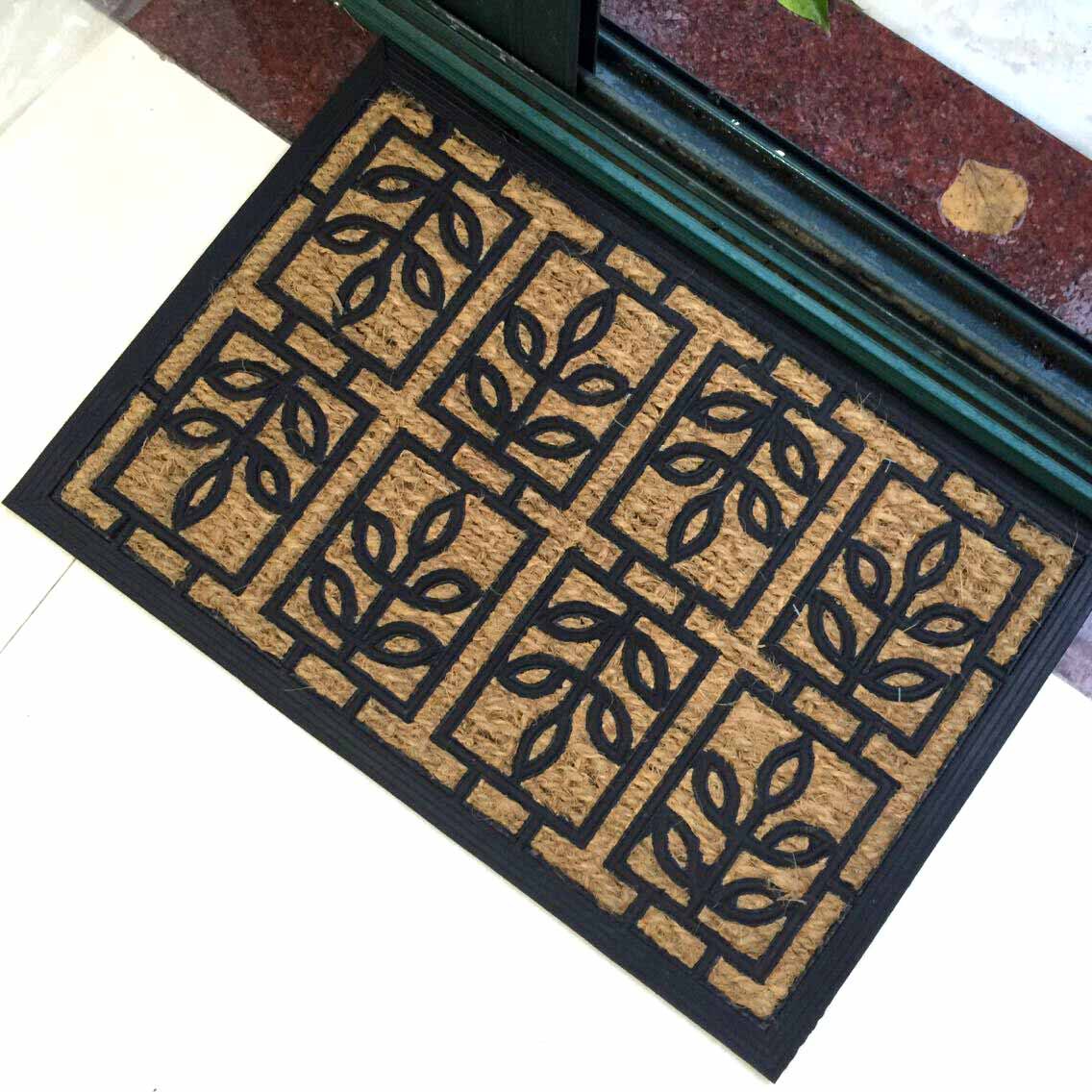 Rubber embossed coir coconut thread, coconut palm coco, coconut shell fiber, coconut tree anti-slip mat, carpet, door mat, floor mat pic 6