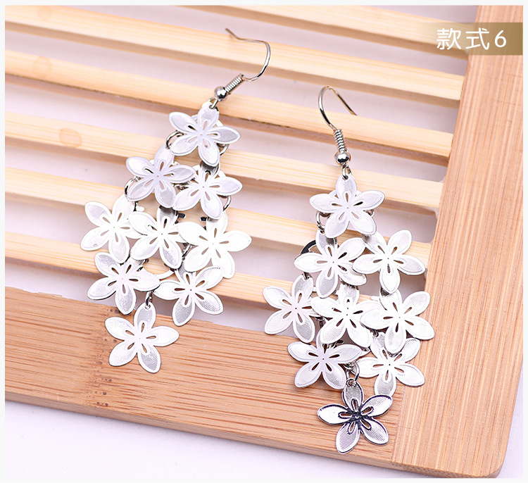 New fashionable and fresh floral color-blocking earrings and pendants, multi-layered eco-friendly tassel earrings and other DIY accessories pic 12