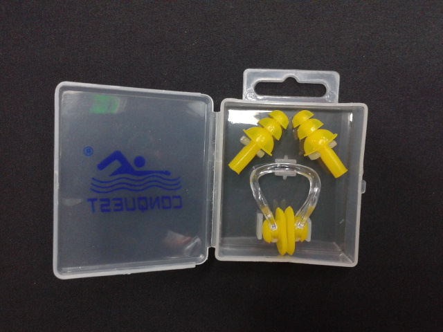 厂家大量供应搏路 conquest 高档柔软防水硅胶鼻夹耳塞 游泳配件详情5