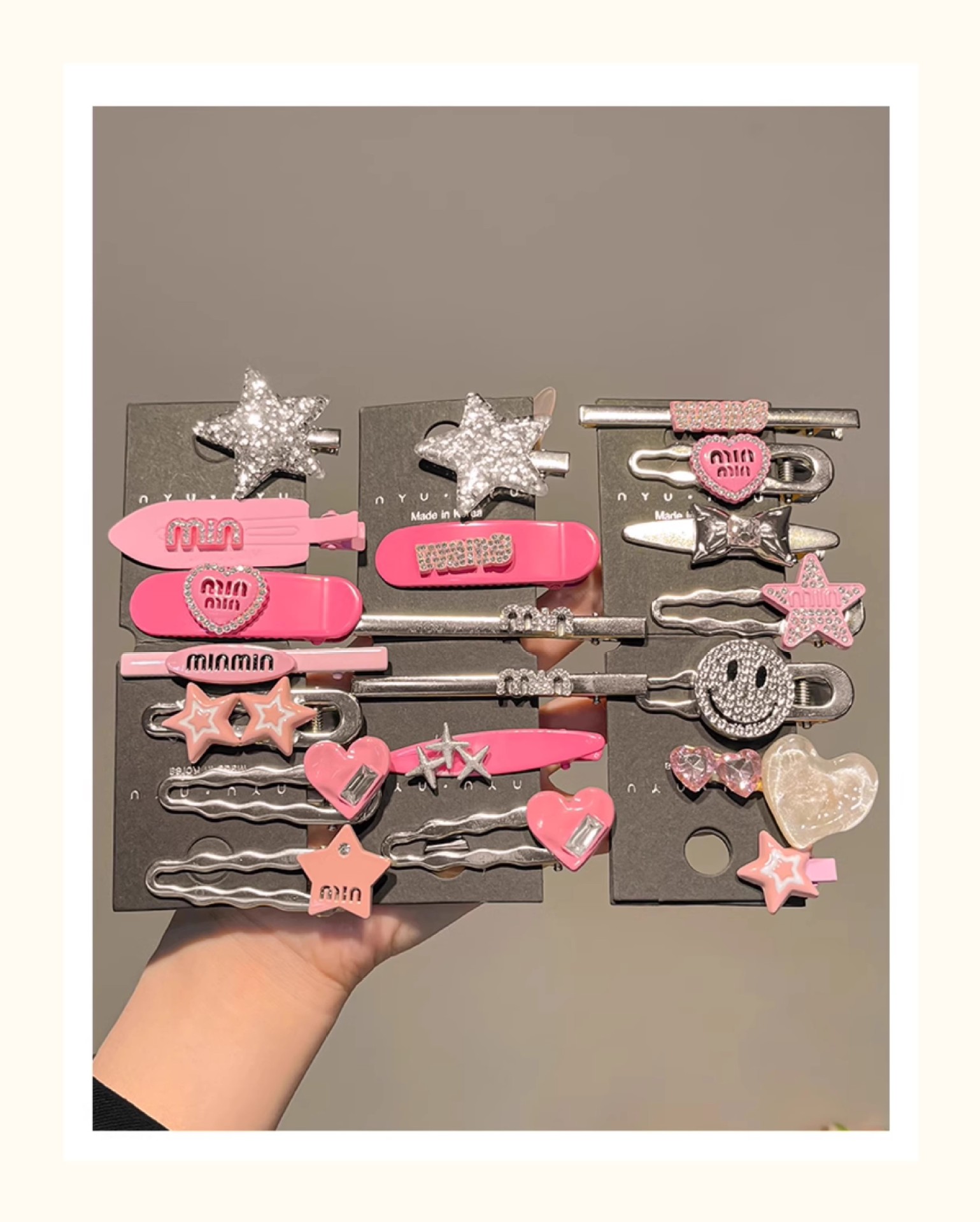 甜酷辣妹y2k星星发夹女ins轻奢侧边夹鸭嘴夹简约百搭碎发发卡头饰详情39