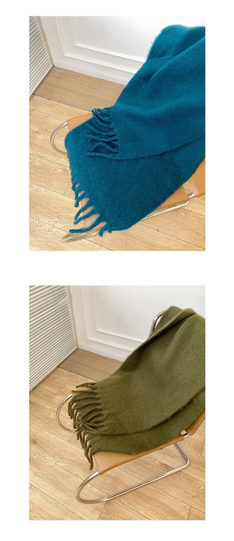 限时抢购价！马海毛绒围巾女14款经典色秋冬保暖柔软加厚围脖纯色详情19