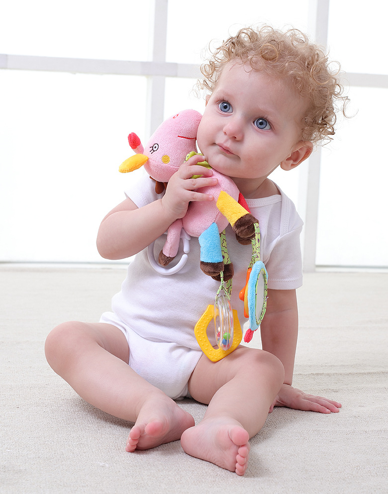 JJOVCE Baby Intelligence Soothing Doll, multi-functional animal bed bell, bed hanger, stroller hanger, baby cloth toy doll pic 13