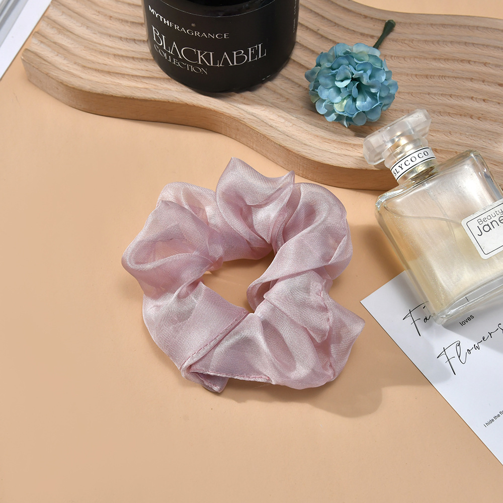 2023年新款大号纯色雪纺大肠发圈欧美女简约款扎头发皮筋厂家直供详情10