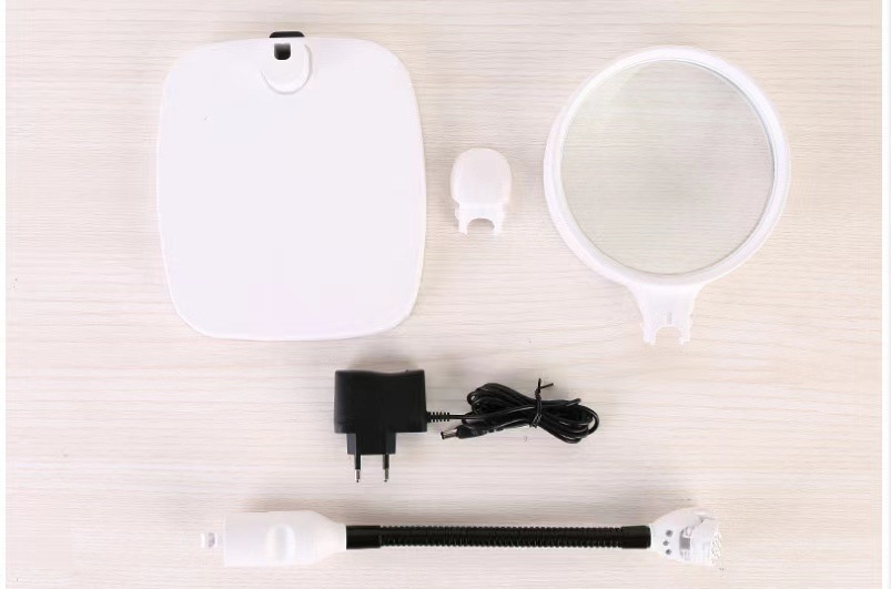 New desktop 6LED lamp lens interchangeable desktop 138mm large visual reading maintenance 8x magnifying glass 7765 pic 17