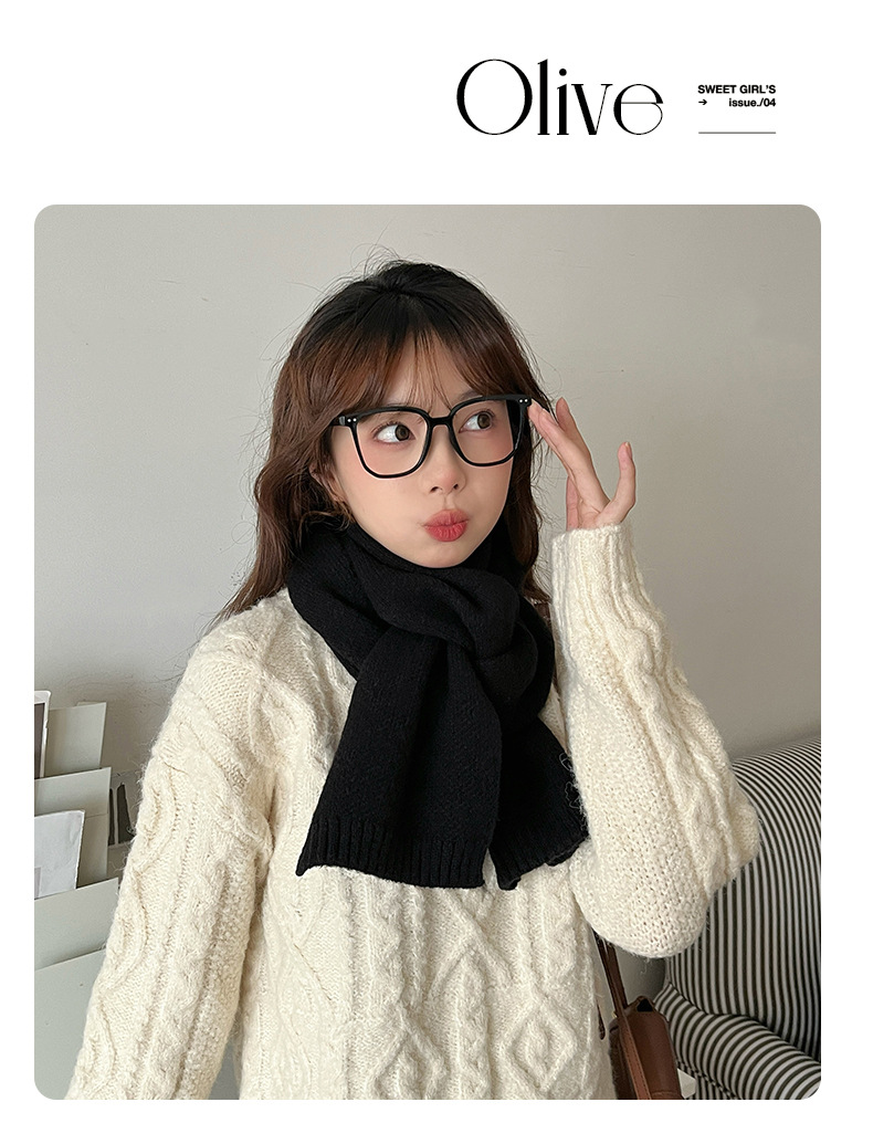 Mars Green Thickened Warm Scarf for Women 2024 New Style faux Cashmere Scarf, Korean style, versatile and warm 2024 New style pic 17