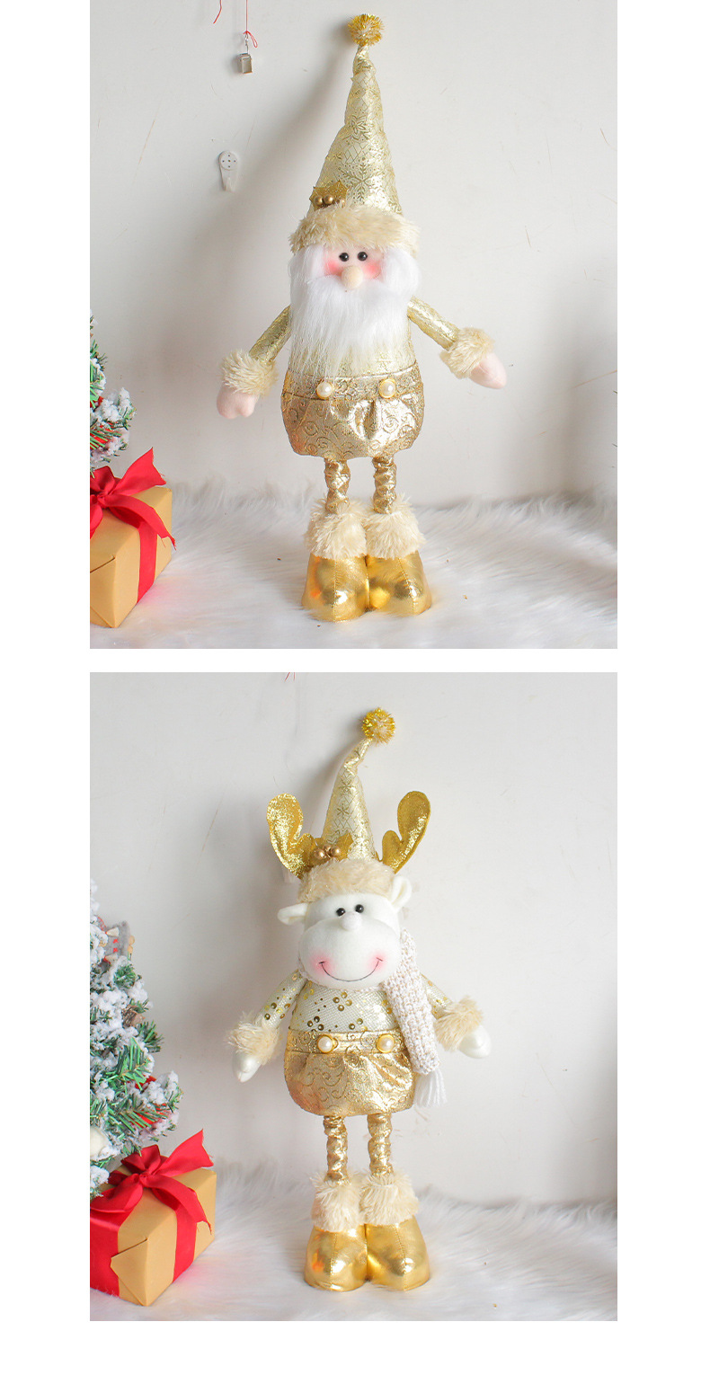 港之恋跨境圣诞老人雪人圣诞节伸缩公仔金色圣诞节站姿玩偶装饰品 1详情12