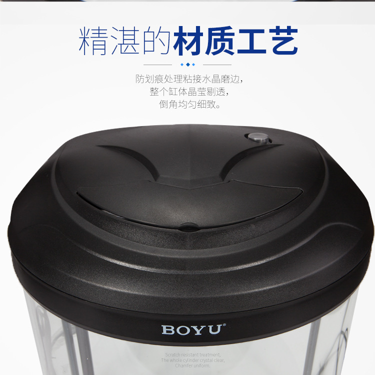 Boyu semi-circular golden fish tank small aquarium with filter water pump circulation pump black BYG-86 fish tank pic 4