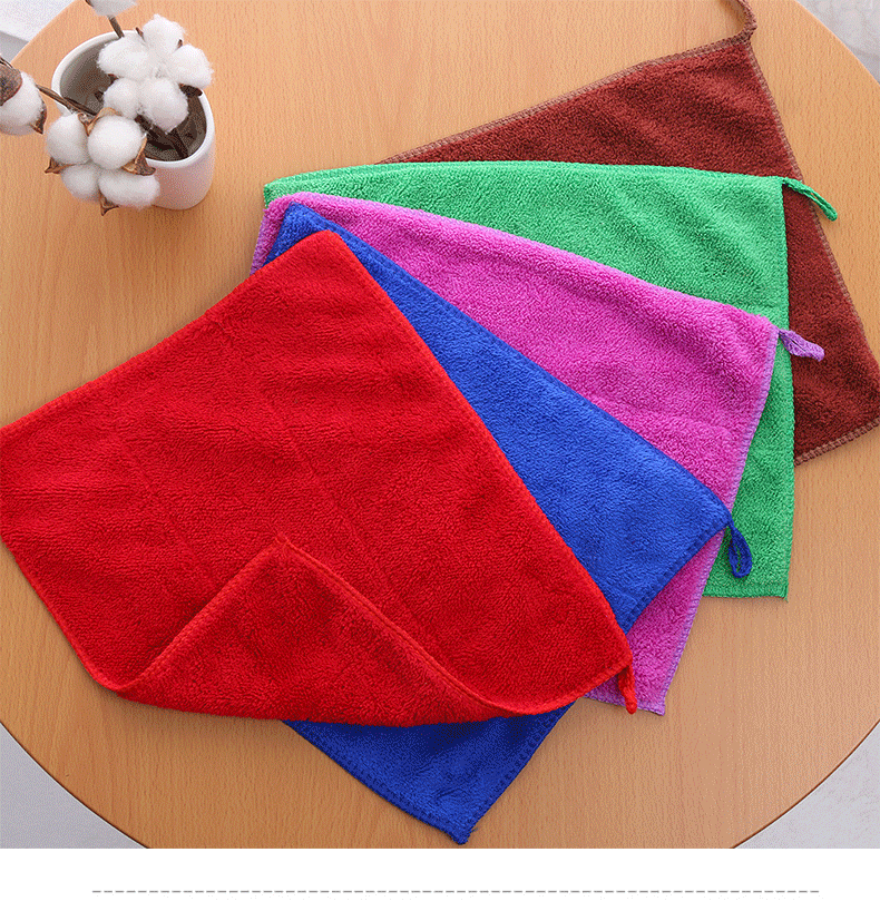 Factory direct supply Double thickened coral fleece towel 25*30 Coral fleece towel Absorbent car wash towel wholesale 2 yuan pic 4