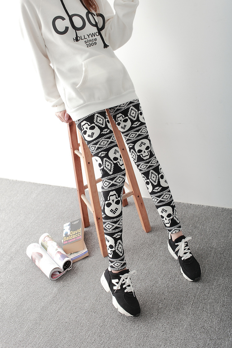New spring dress, large-sized stretch, colorful star graffiti, personalized leggings for women pic 91