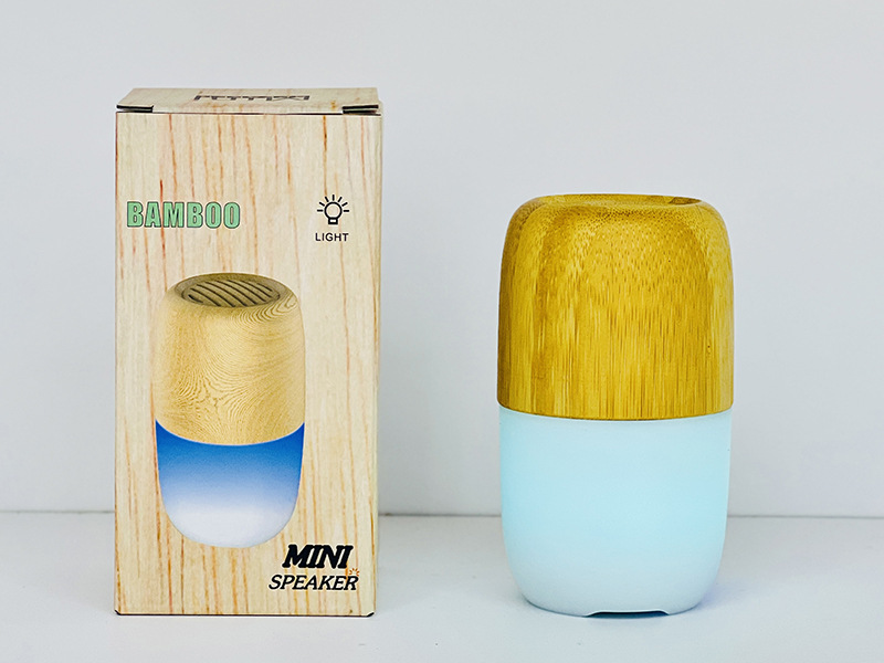 创意胶囊蓝牙音箱带灯炫彩户外便携式小圆柱音响木纹新款外贸礼品详情13