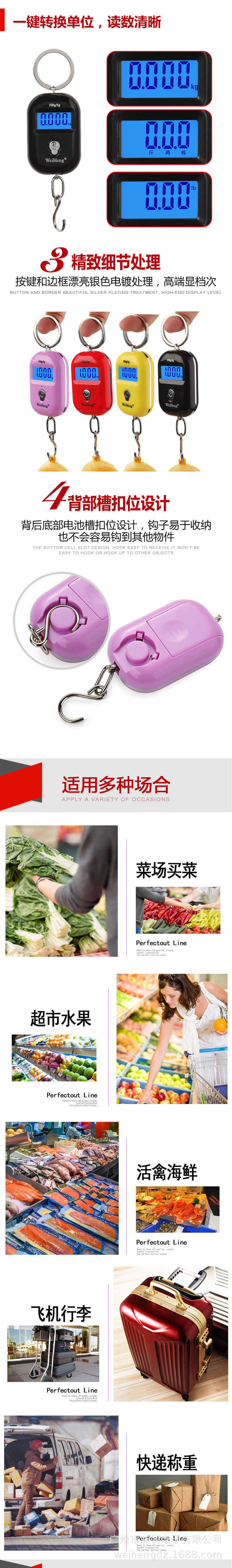 WeiHeng Keychain portable Scale WH-A21 mini Electronic Scale Mini electronic portable scale can weigh up to 25kg per jin pic 9