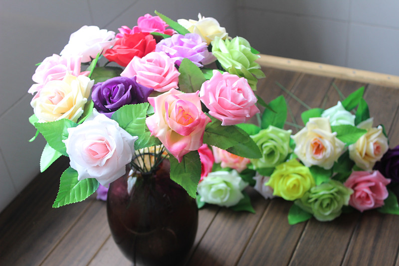 仿真花玫瑰花朵假花装饰仿真玫瑰花朵花球花墙插花花头材料绢花头详情75