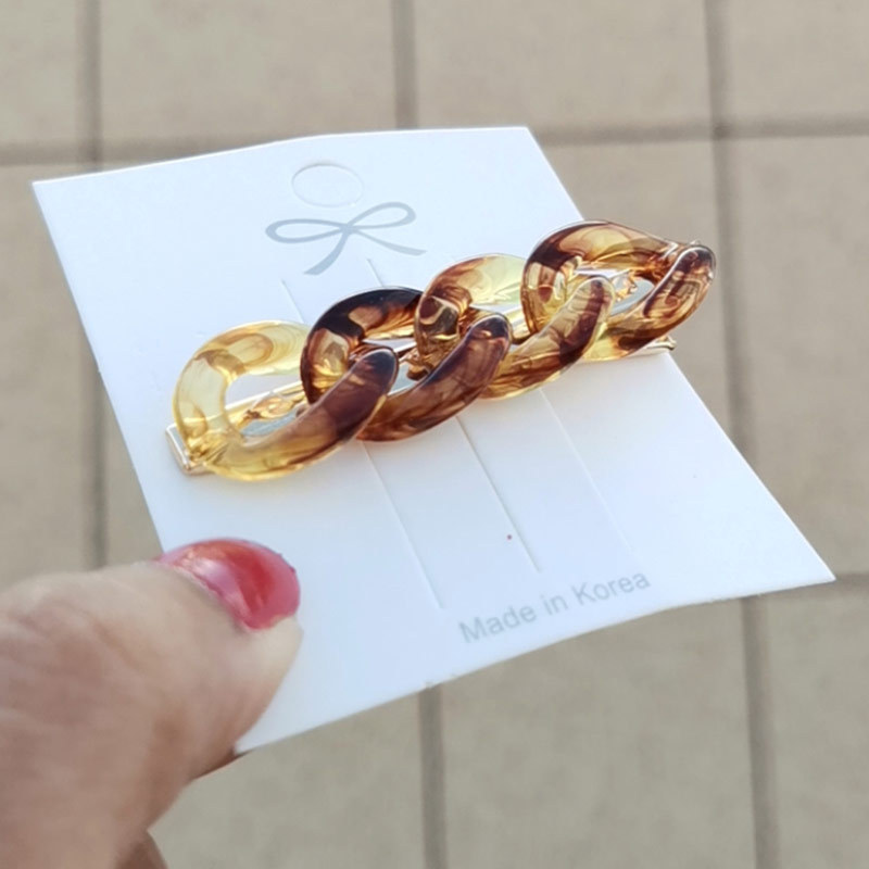 Korean Internet celebrity hairpins: Simple and retro chain, pearl imitation, elegant hairpin, side clip, adult headwear for women pic 5