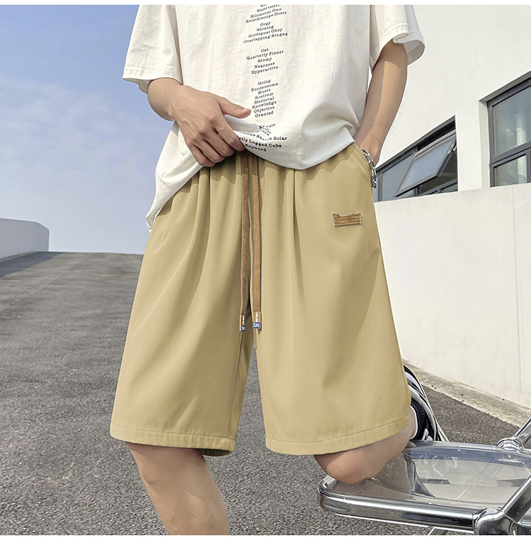 Ice silk shorts for men, summer thin basketball sports, quick-drying beach mid-length pants, loose workwear, casual 5-inch pants pic 26