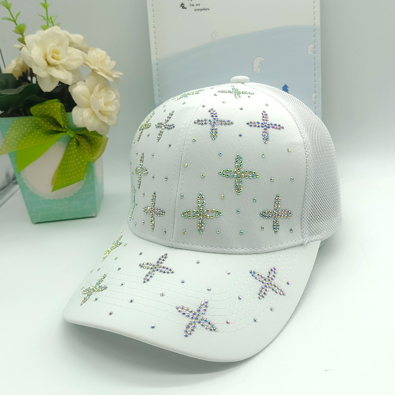 Xinwangjiang brand name Korean diamond-encrusted baseball caps, baseball caps, sun protection, fashionable and versatile new sunshade hats are in stock and available. We support one-piece consignment models pic 5