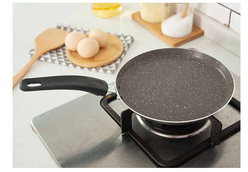 Pizza pan, non-stick pan, rice stone, flat bottom, multi-layered pancake, steak, poached egg, frying pan, household boiler, universal pic 16