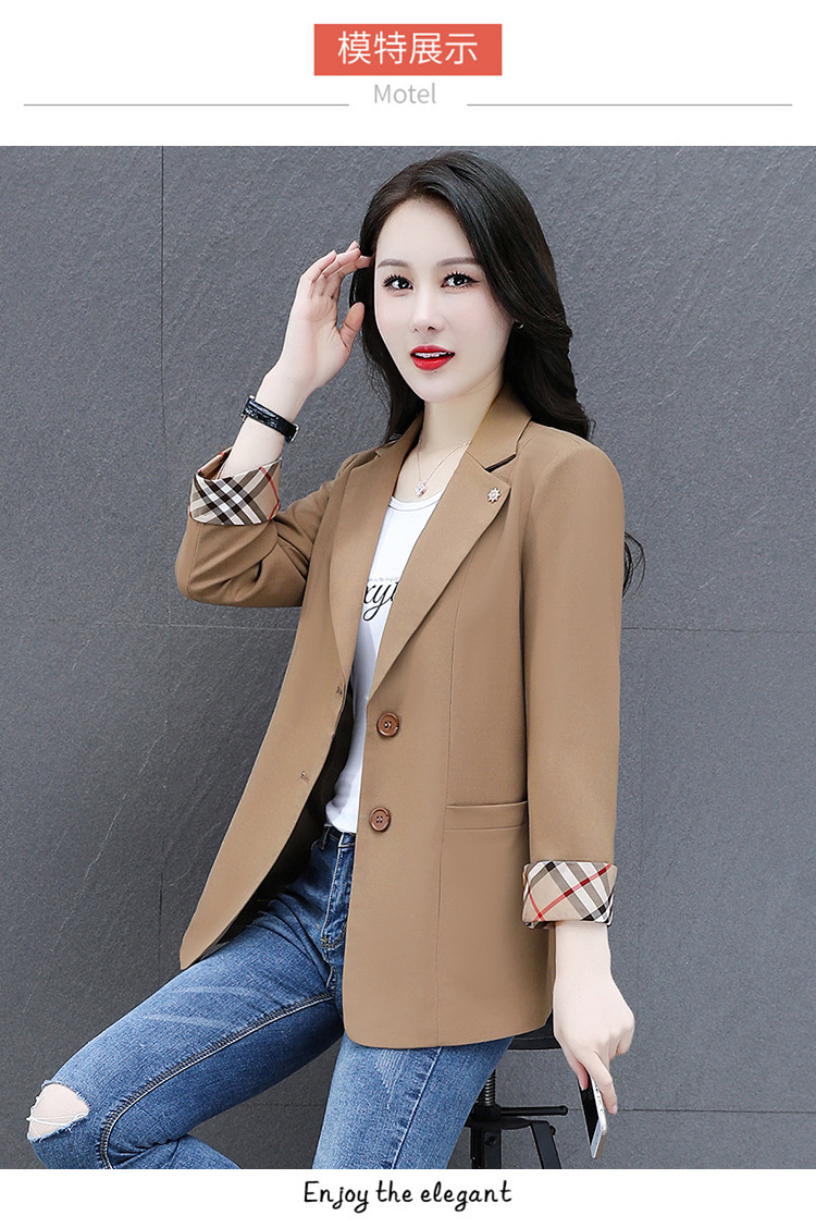 秋季薄款小西装外套女2022年新款春秋女式韩版修身气质短款上衣服详情10