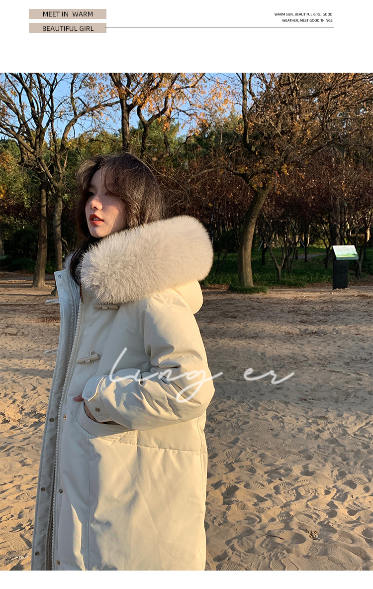 Wholesale of high-end mid-length down jackets for women that reach the knees in 2022, featuring a fashionable design sense and a niche thickened coat pic 52