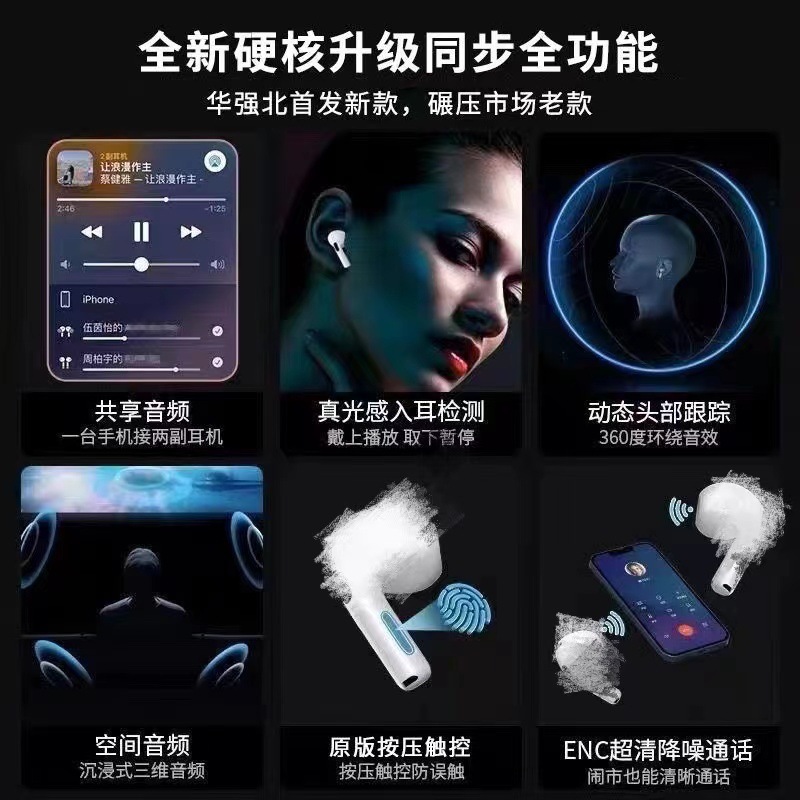 华强北1562a真四代无线蓝牙耳机适用于苹果二三代洛达降噪马卡龙详情2