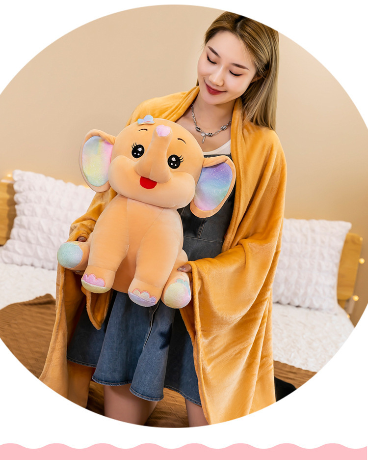 Wholesale of new cartoon party style elephant air conditioner quilt, two-in-one car air conditioner quilt, throw pillow, nap pillow and quilt pic 16