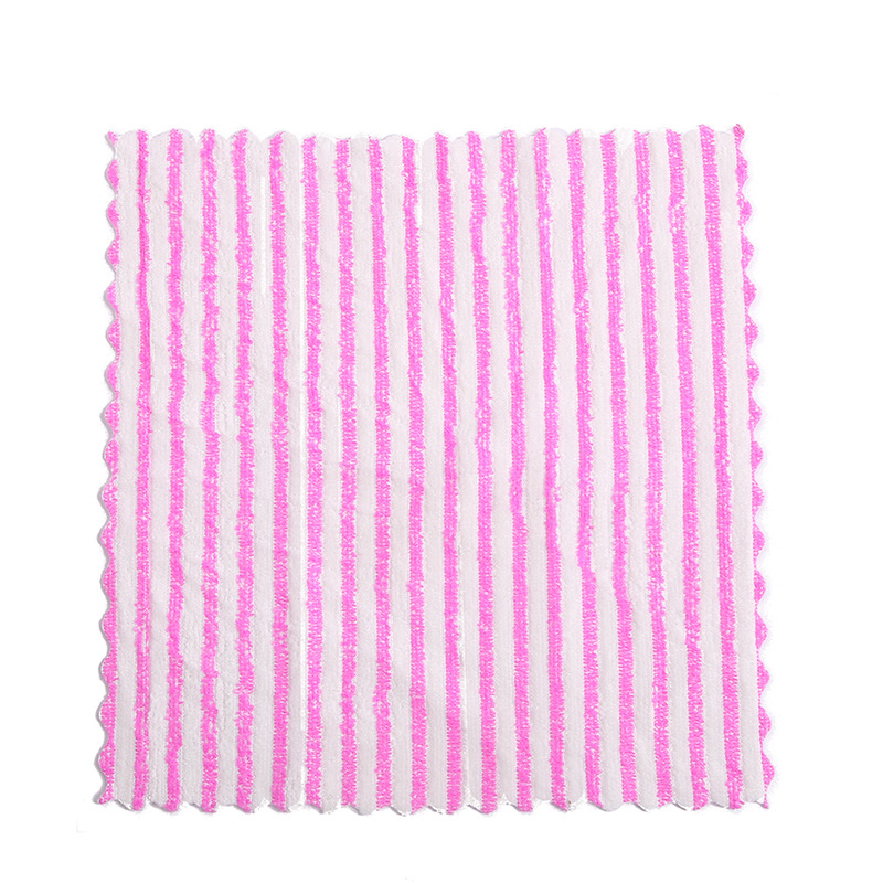 Venta directa de fábrica toalla de cocina antiaderezo paño pequeño engrosado paño cuadrado absorbente de doble cara rayas toalla de paño bichet pic 8