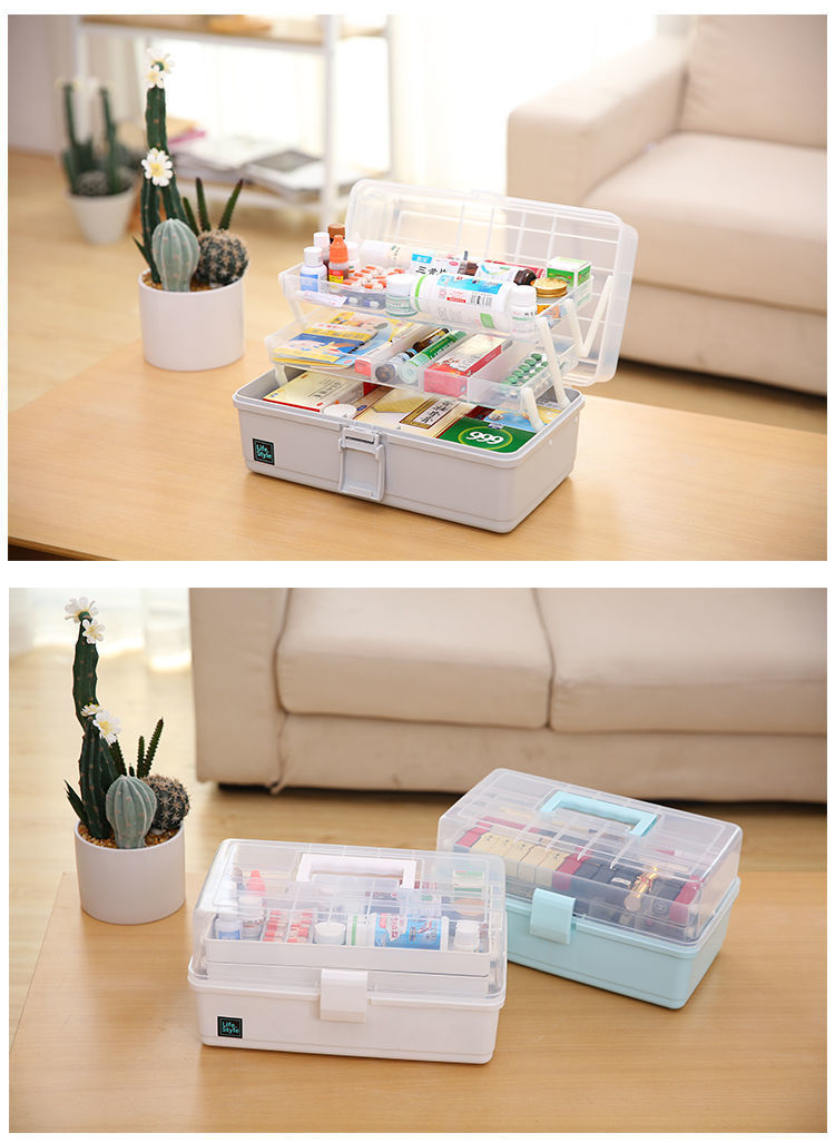 Household medicine classification storage box, medicine box, multi-layer large-capacity portable medical emergency standby medicine box, family size pic 13