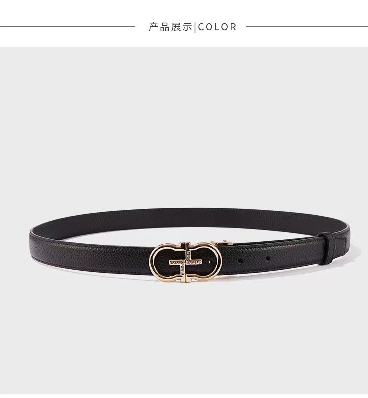 皮带女士真皮韩版百搭休闲自动扣水钻装饰细腰带女韩版学生裤带详情10