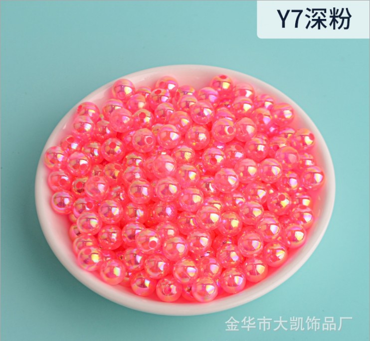 New macaron-colored camellia beads perforated solid rose loose beads diy beading material resin accessories pic 39