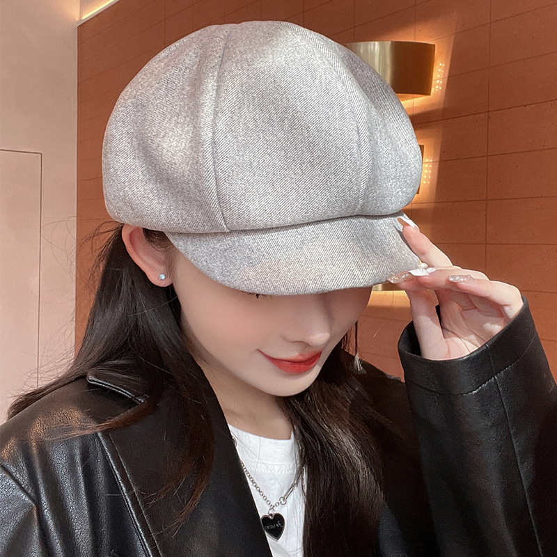 Otoño-invierno 2022 gorra de octagón niño japonés artes y artes sombrero de periódico versátil Señora Inglesa lengua de pato pintor boina pic 4