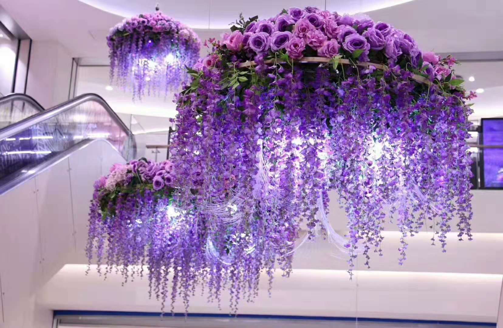 110CM simulated wisteria flower, simulated bean flower branch, bean flower strip, simulated wisteria hanging, simulated bean flower branch, wisteria strip pic 29