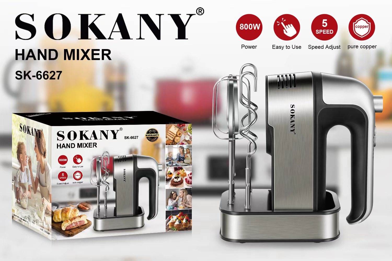 Электромобиль sokany6627 для приготовления яиц использует небольшой ручной смеситель для взбивания яиц pic 1