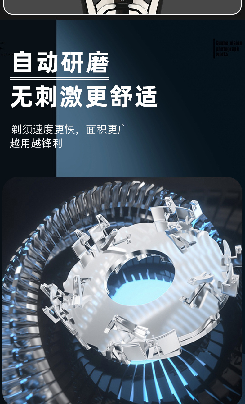 新款三合一电动剃须刀男士刮胡刀多功能充电式全身水洗现代剃须刀详情9