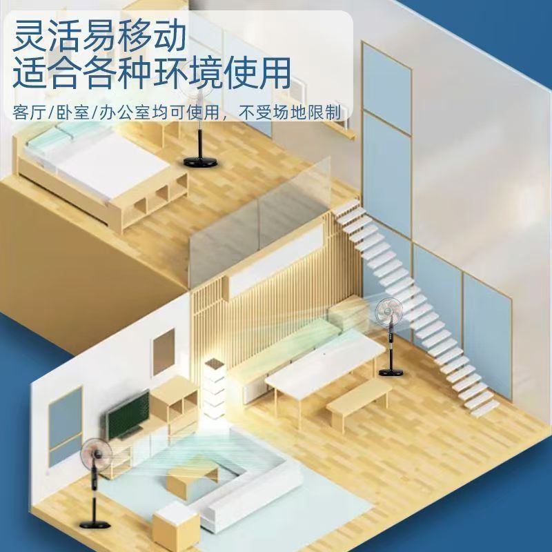 跨境定时遥控款风扇16寸户外便携式家用露营落地扇直流风扇批发详情2
