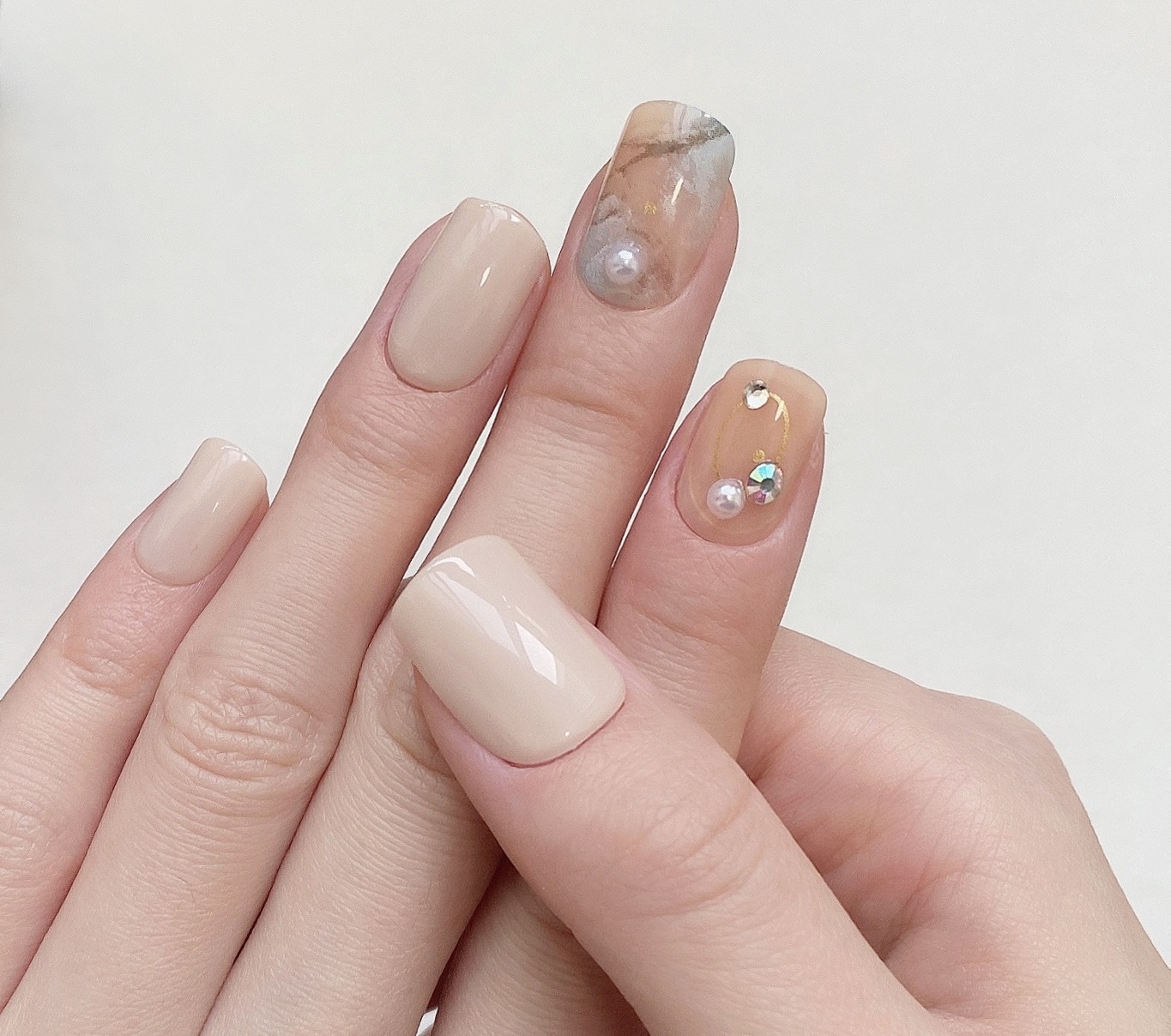 Handmade high-end Long Island iced tea nail art, short square head false nail patches, factory wholesale customization, exclusive for foreign trade pic 15