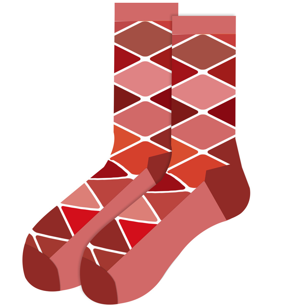 2023秋冬亚马逊新款动物中筒袜几何男袜搞笑骷髅袜子笑脸女袜潮袜详情10