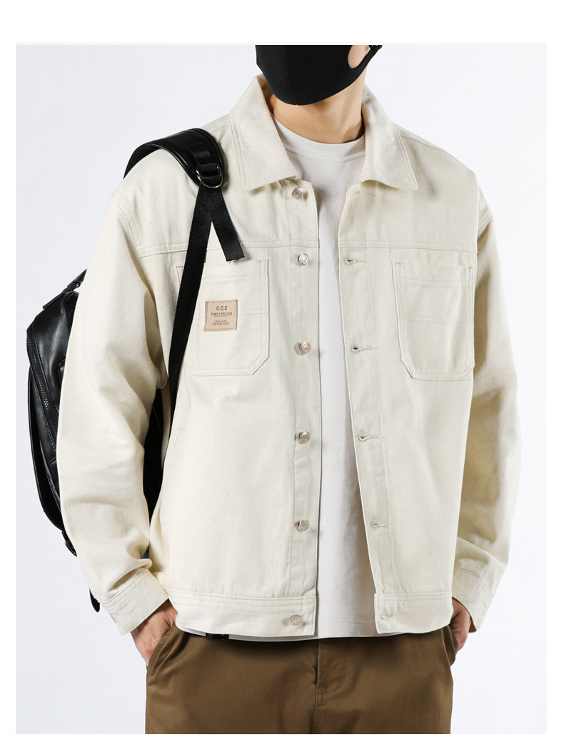 2023年秋季新款牛仔外套男士宽松潮牌帅气牛仔衣纯棉男工装夹克潮详情16