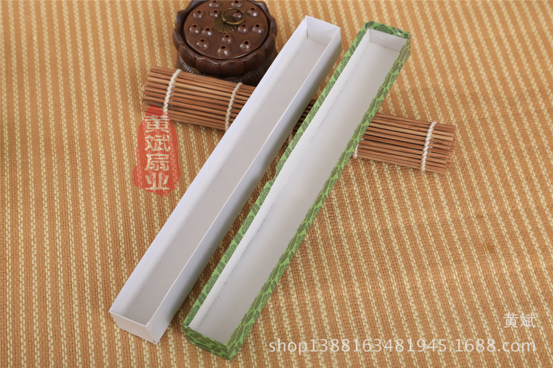 兰亭序版纸质扇盒子 10寸绢扇男扇扇盒 可折叠 网店供应 批发详情9