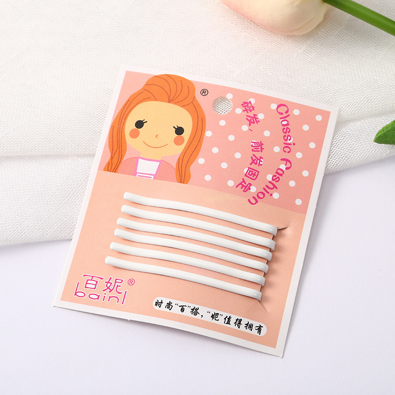 现货新款白色发夹清新甜护士夹刘海发饰bb夹一字夹多款配饰批发详情4