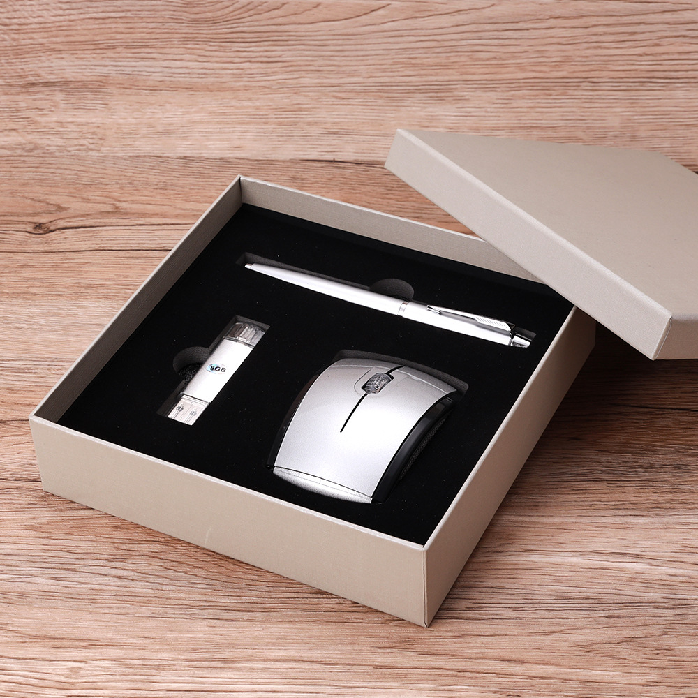 u盘礼品 实用企业公司地产商务年会开业赠送鼠标套装 制作LOGO详情4