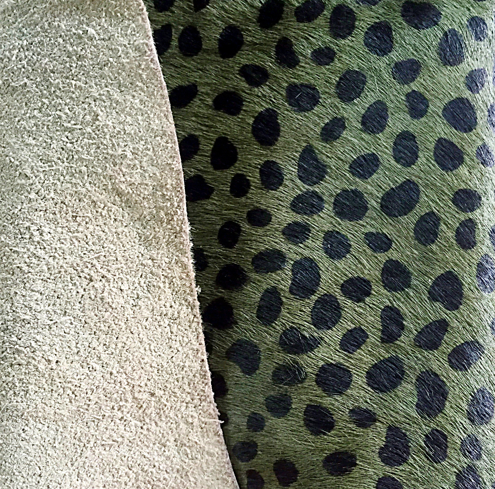 Yiwu genuine leather horsehair classic military green little leopard dot horsehair printed horsehair accessories Colorful horsehair pic 4