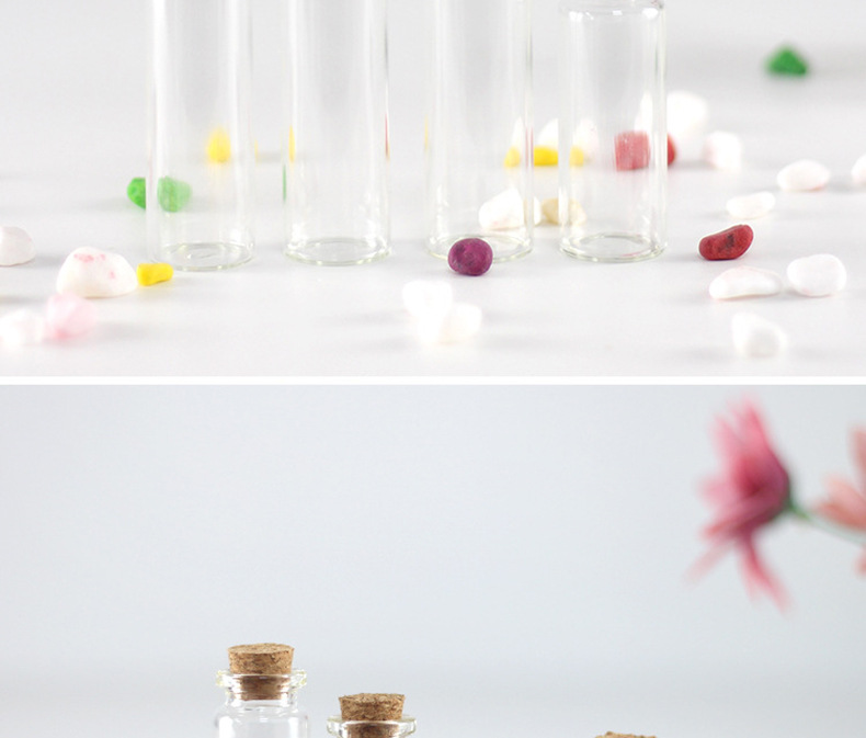 Wholesale of 22mm diameter snap-on wooden stopper glass bottles, candy bottles, wish bottles, message bottles, baby and fetal hair bottles pic 14