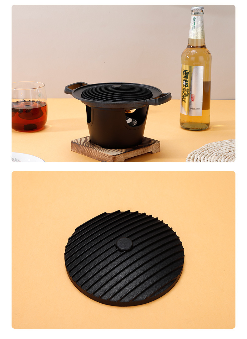 Factory direct supply of aluminum alloy grilling pans, Korean non-stick pans, steak frying pans, striped grilled meat frying pans, wholesale pic 9
