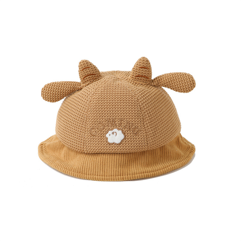 宝宝帽子秋冬新款可爱卡通动物渔夫帽春秋季男童婴幼儿灯芯绒盆帽详情11